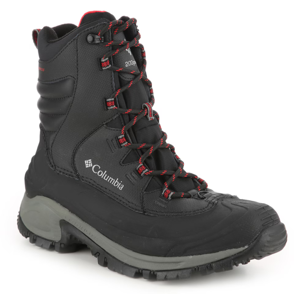 Columbia Men s Bugaboot II Snow Boot (Black Bright Red) on Sale