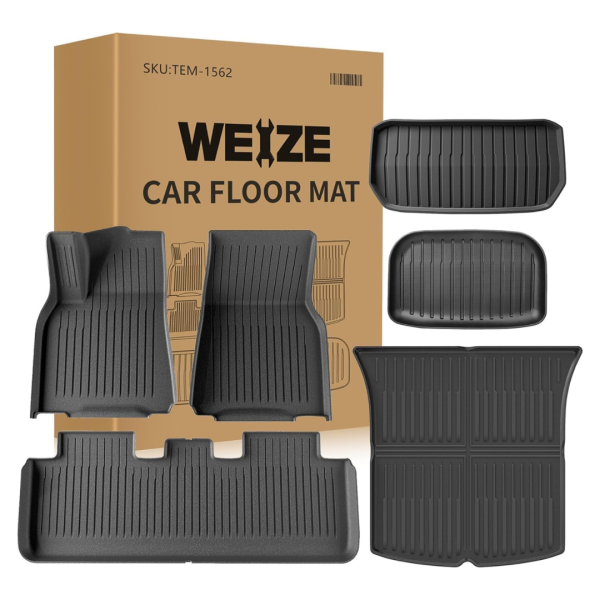 6-Set Of Weize Floor Mats For Tesla Model Y 5-Seat Online now