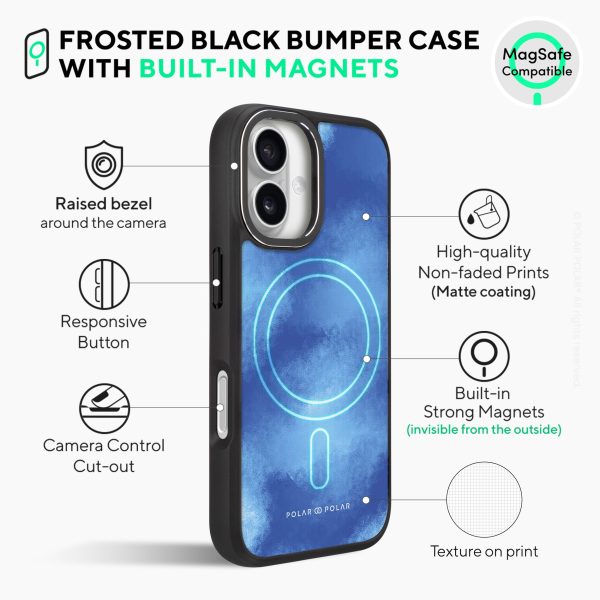 Clouds in Summer - iPhone 16 Plus Frosted Black Bumper MagSafe Case Cheap - Image 4
