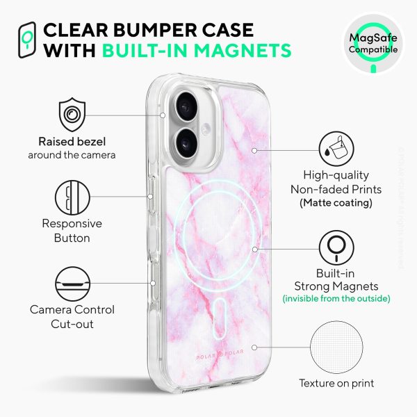 Pink White - iPhone 16 Plus Clear Bumper MagSafe Case Cheap - Image 4