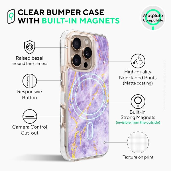 Princess Purple - iPhone 16 Pro Clear Bumper MagSafe Case Discount - Image 4